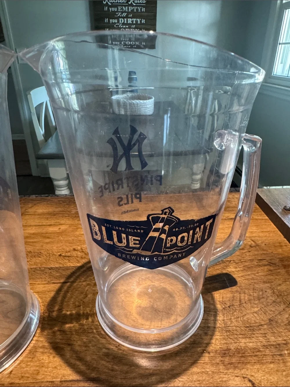 PLASTIC NY YANKEES BEER PITCHERS by BLUE POINT BREWING
